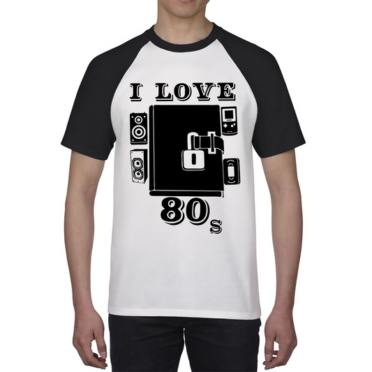 I Love 80s Shirt Vintage 80s Dairy Old Music Lovers Funny Baseball T Shirt