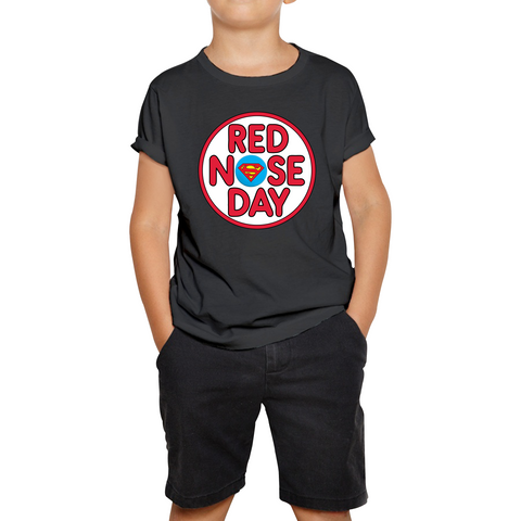 Superman Red Nose Day Kids T Shirt. 50% Goes To Charity