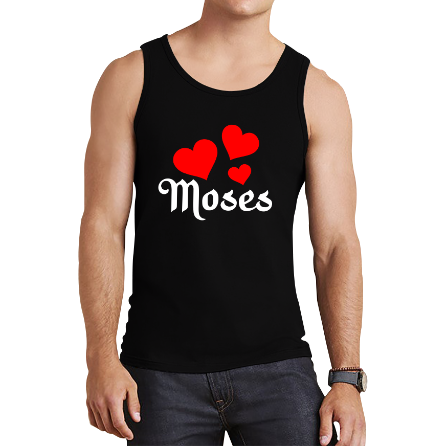 Moses Hearts Religions Prophet Jewish Founder Of Monotheistic Belief Tank Top