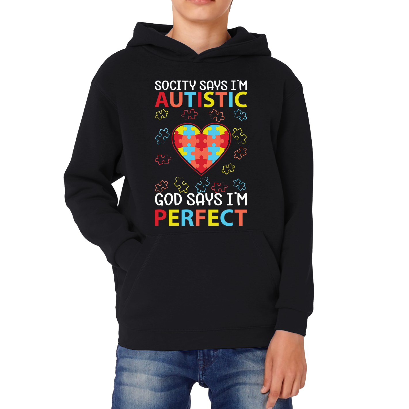 Society Says I'm Autistic God Says I'm Perfect Autism Awareness Hoodie