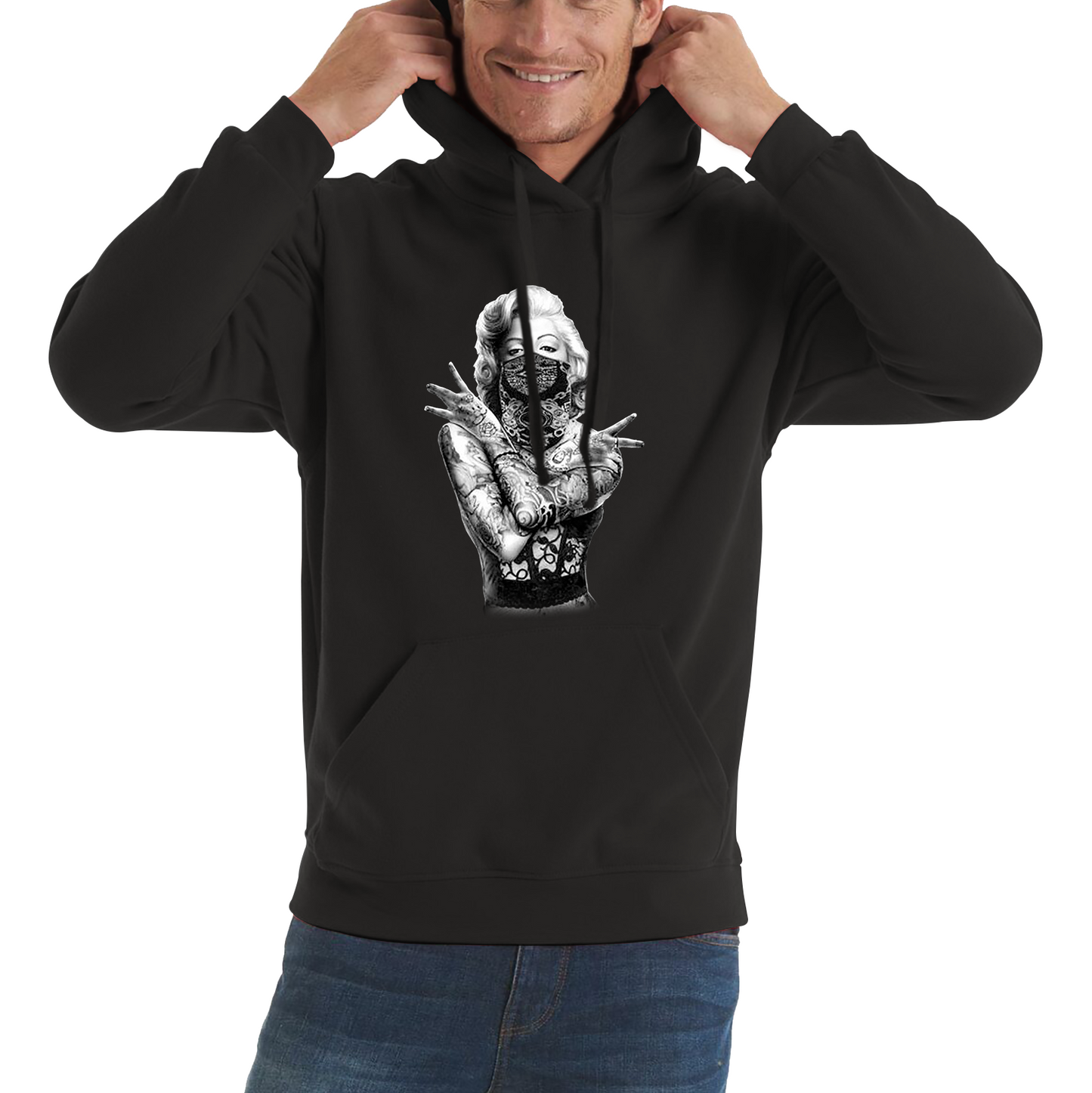 Marilyn Monroe Art Tattoo Gangster Hoodie