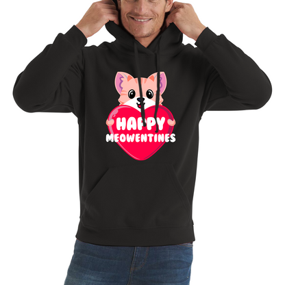 Happy Meowentines Meowy Valentine Funny Cute Cat Lover Valentine Day Unisex Hoodie