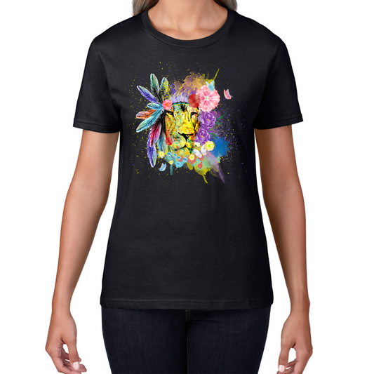 Colorful Lion Face Bohemian T Shirt