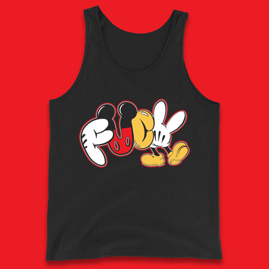 Disney Mickey Mouse Fuck Sarcastic Rude Offensive Humor Funny Cartoon Joke Tank Top