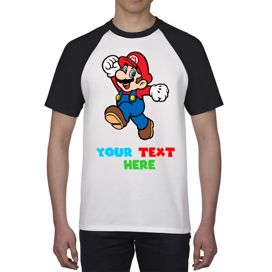 Personalised Your Name Super Mario Shirt Funny Game Lovers Players Video Game Baseball T Shirt