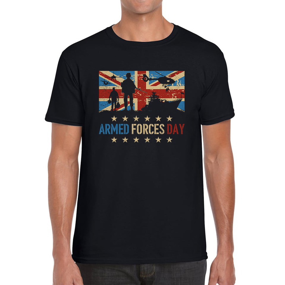 Army Navy Air Force British Veterans Armed Forces D-Day T Shirt