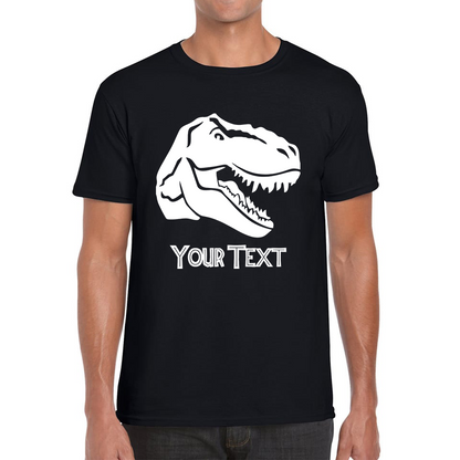 Personalised Dinosaur T-Rex Roaring Face Your Text Tyrannosaurus Rex Dino Mens Tee Top