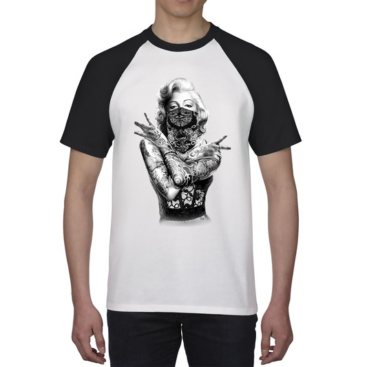 Marilyn Monroe Pop Art Tattoo Gangster Baseball T Shirt