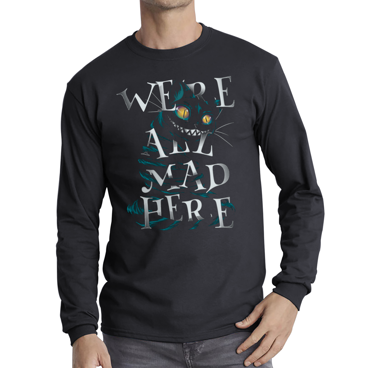 We Are All Mad Here Scary Cat T Shirt