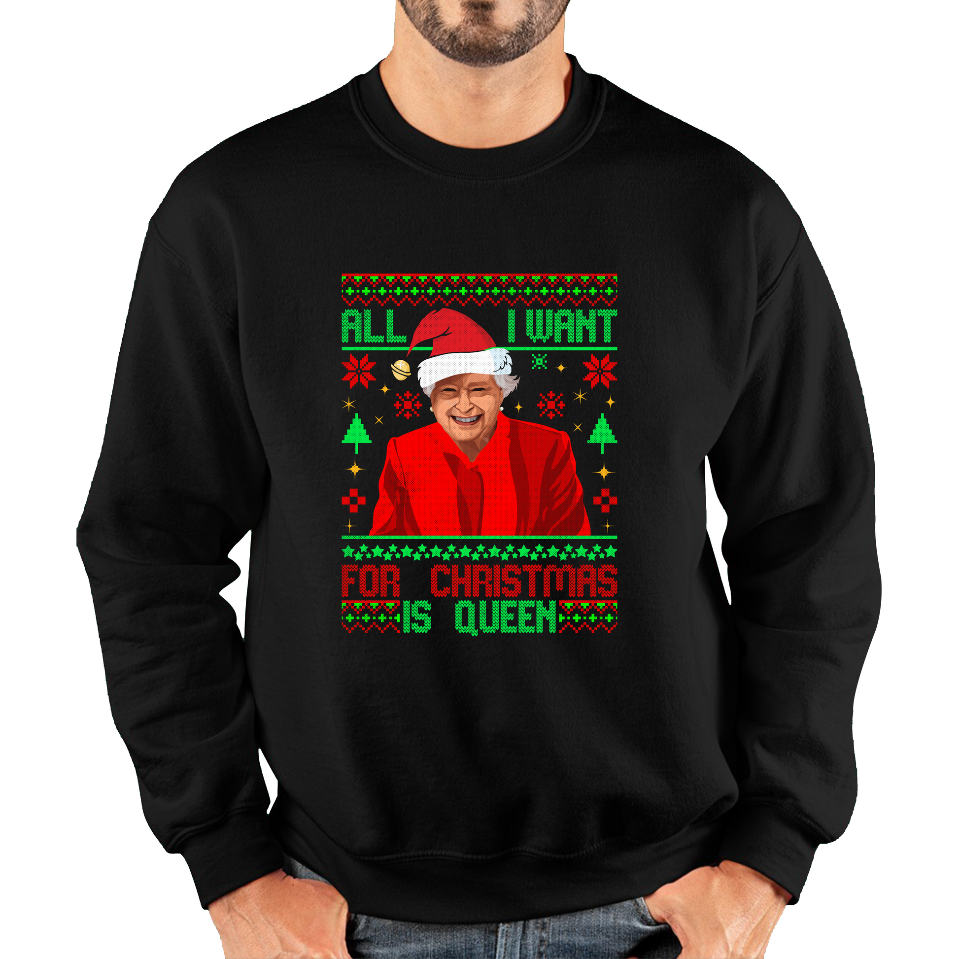 queen elizabeth ii christmas sweatshirt