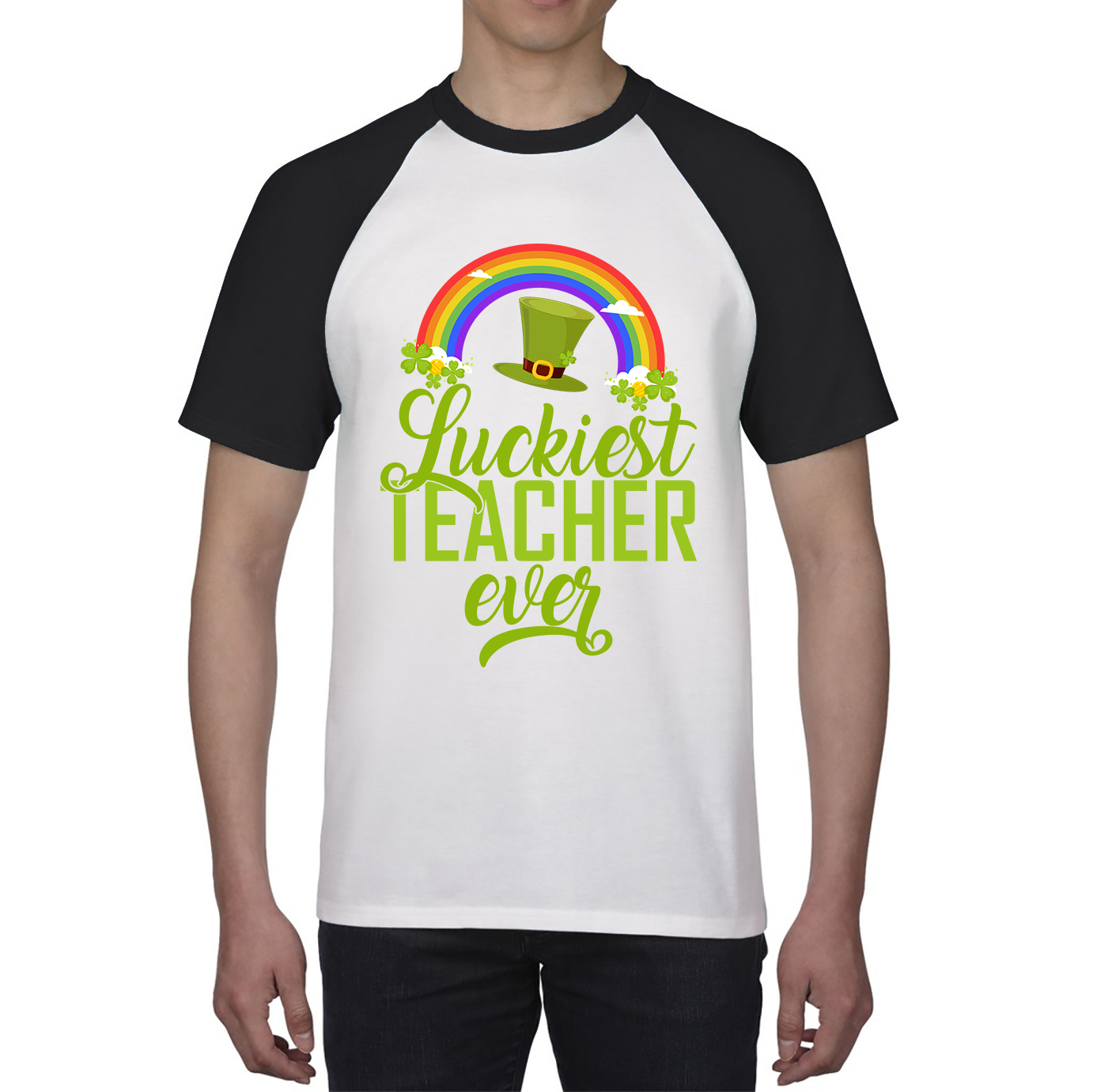 Luckiest Teacher Ever St. Patrick Day Irish Teacher Shamrock Festive St. Paddys Teacher Baseball T Shirt