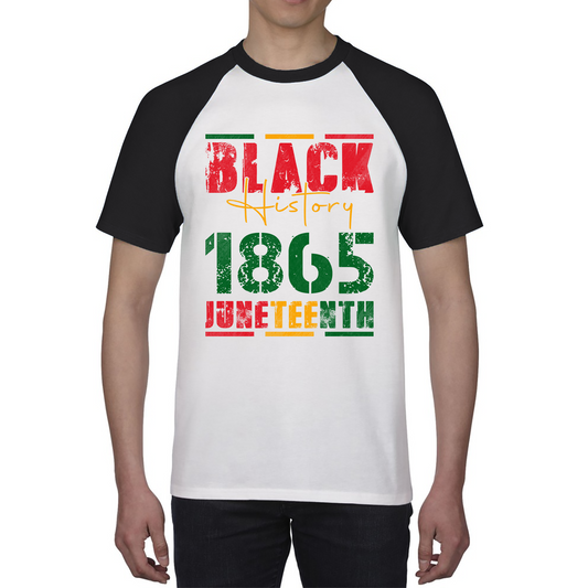 Black History 1865 Juneteenth Celebrating Black History Freedom African American Baseball T Shirt