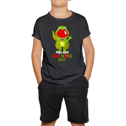 Funny Dinosaur Red Nose Day T Shirt