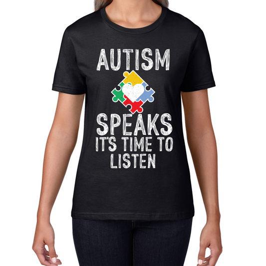 Autism Speaks It's Time To Listen Puzzle Piece T Shirt