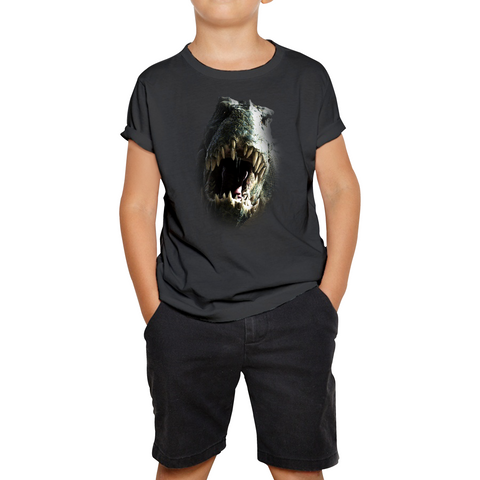 Tyrannosaurus T-rex Roaring Face T-shirt Big Print Full-On Front T-rex Dinosaur Kids Tee