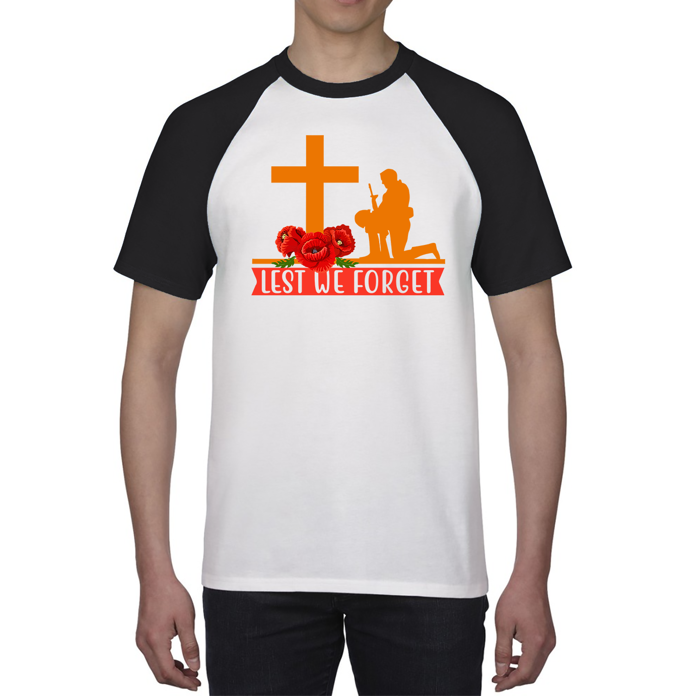 Lest We Forget Anzac Day Poppy Uk Baseball T Shirt