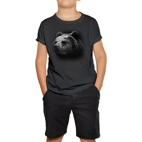 Bear Big Face T-shirt Big Print Full On Front Animals Lovers Cute Bear Kids Tee