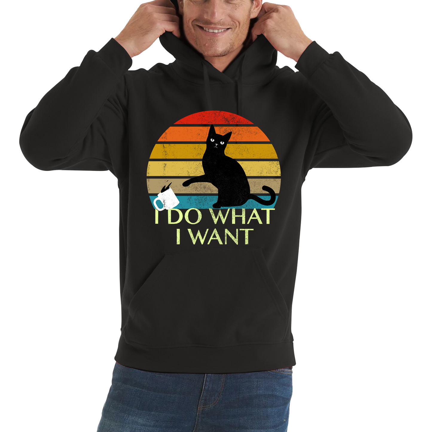 Black Cat I Do What I Want Vintage Hoodie