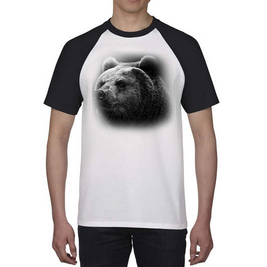 Bear Big Face Shirt Big Print Full On Front Animals Lovers Cute Bear Baseball T Shirt