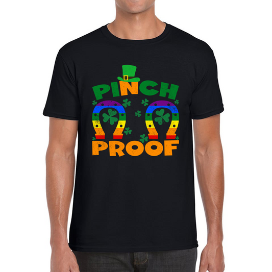 Pinch Proof LGBT Horseshoe St. Patrick's Day Shamrock Gay Pride Irish Pinch St Pattys Day Irish Festive Mens Tee Top