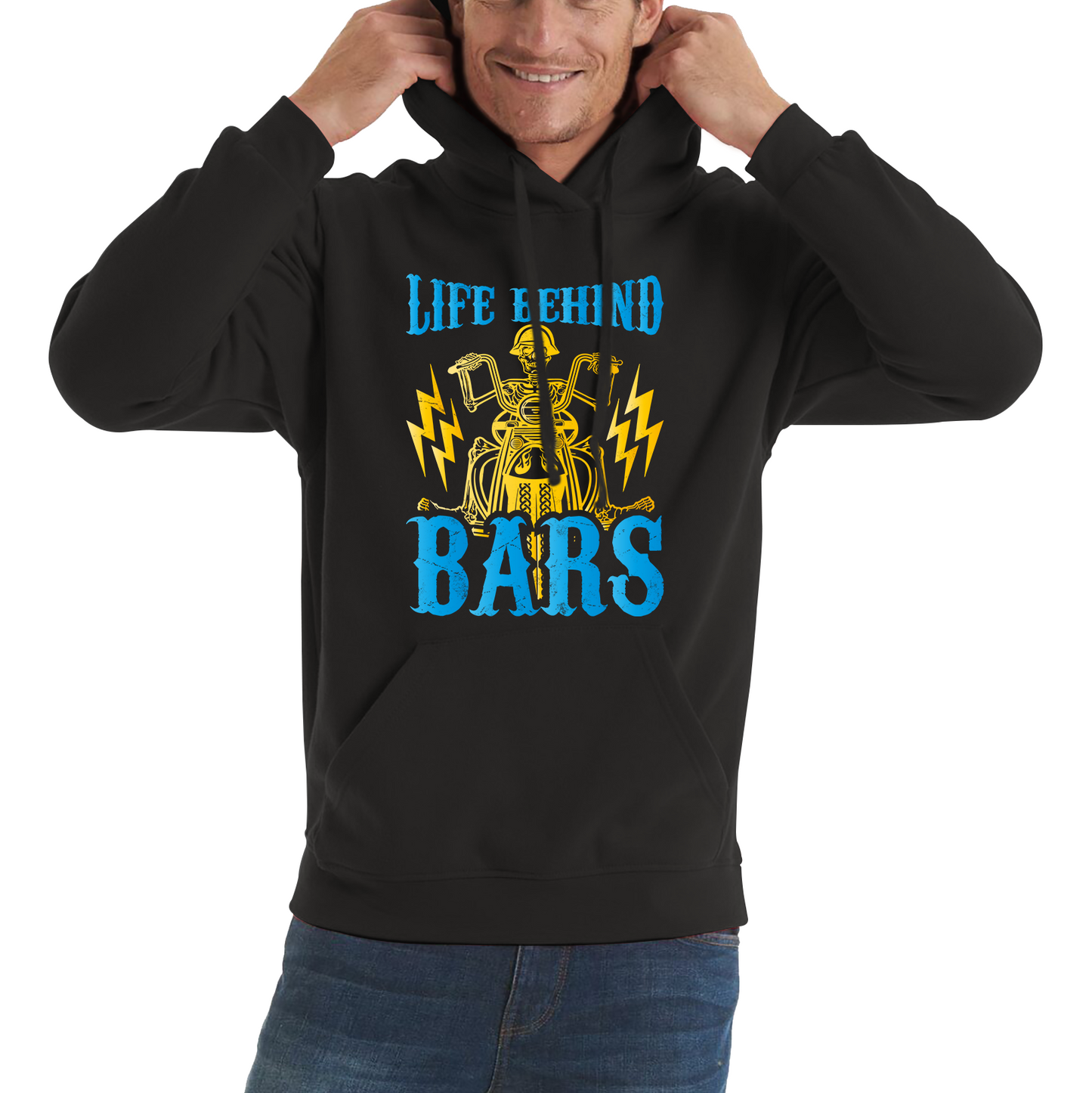 Life Behind Bars Biker Cool Motorbike Motorcycle Lover Funny Unisex Hoodie