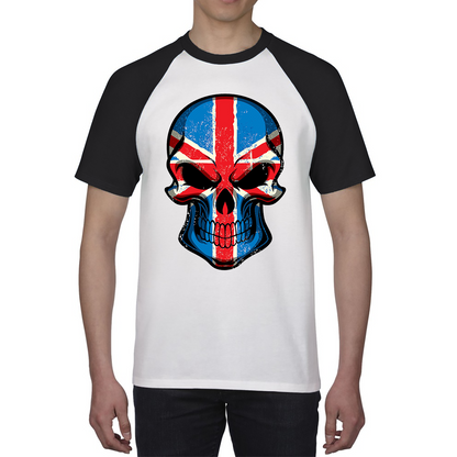 United Kingdom Skull Face Flag Shirt British National Day Great Britain Royal Country Bikers Baseball T Shirt