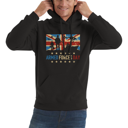 Army Navy Air Force British Veterans Armed Forces D-Day Hoodie