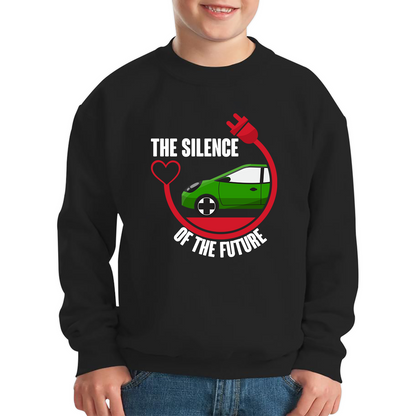 The Silence Of the Future Funny Heart Electric Futuristic Car Kids Jumper