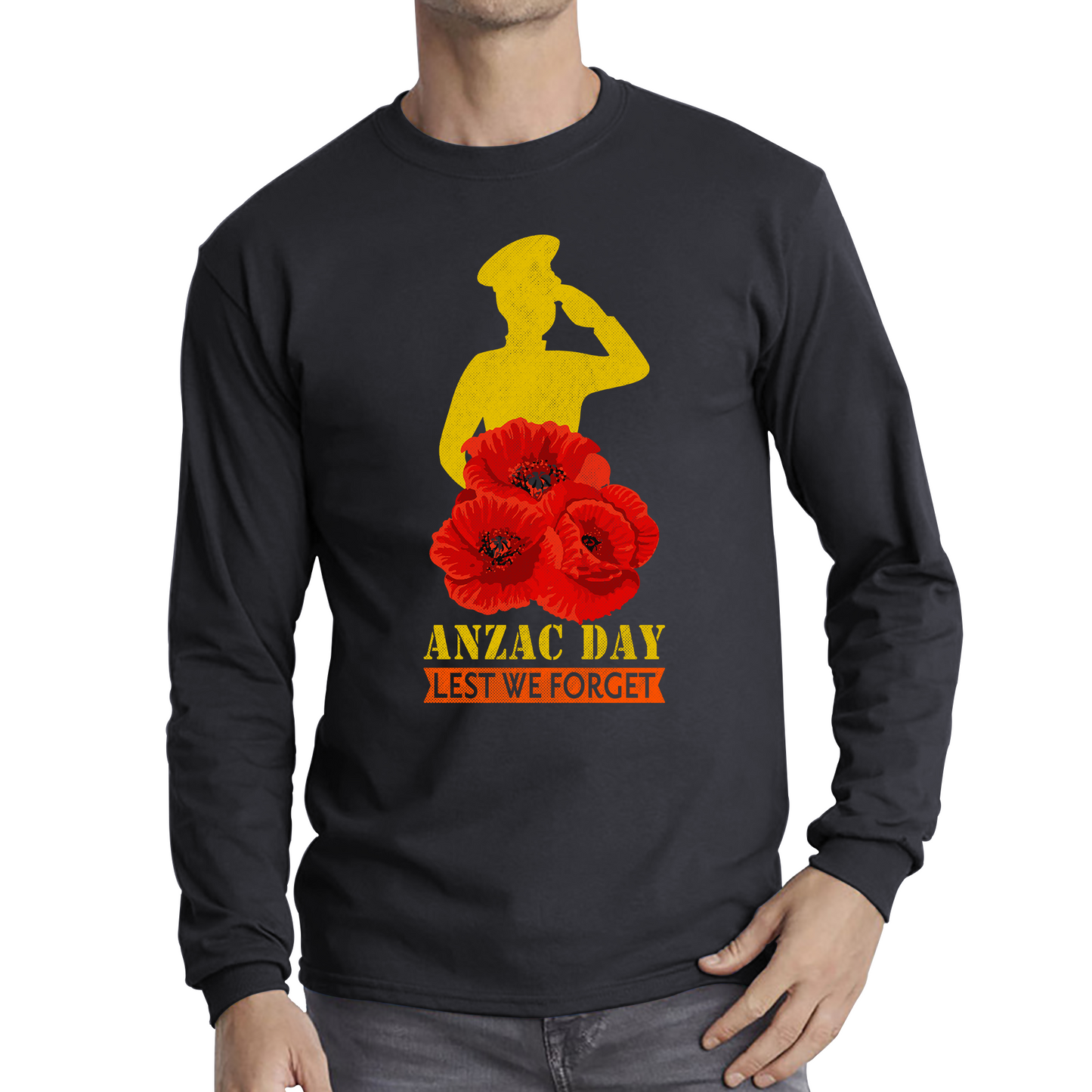 Anzac Day Lest We Forget Poppy Flowers British Veteran T Shirt