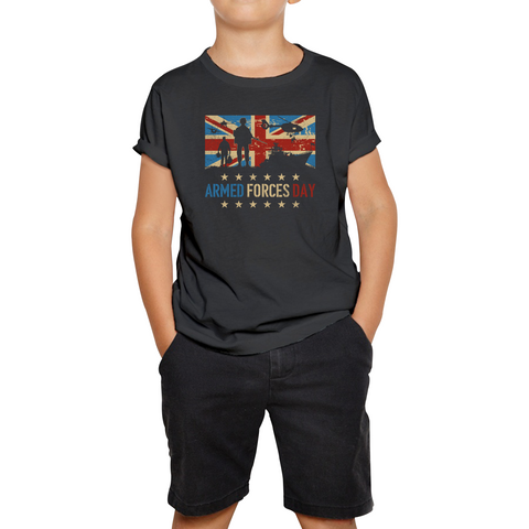 Army Navy Air Force Veterans Armed Forces Day Patriotic T-Shirt Britain Military British Army Kids Tee