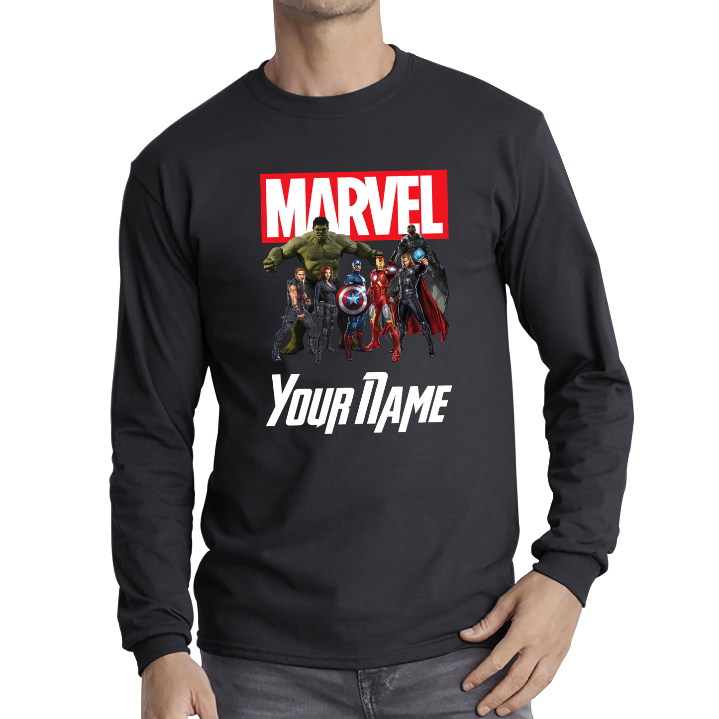 Personalised Marvel Avengers Superheroes Team T Shirt