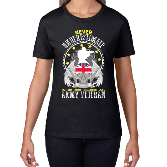 Never Underestimate Who Is Also An Army Veteran T Shirt