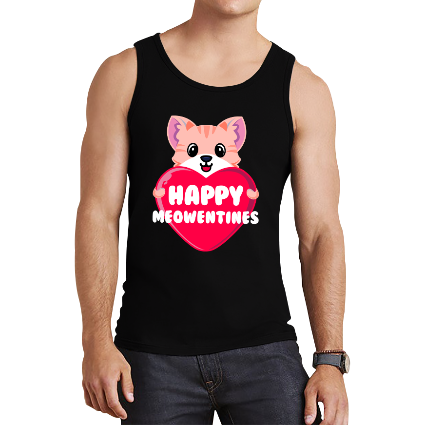 Happy Meowentines Meowy Valentine Funny Cute Cat Lover Valentine Day Tank Top