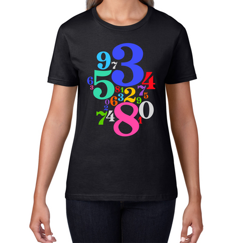 Numbers Day Maths Day Colourful Numbers Math Lovers Mathletics School Charity Day Womens Tee Top