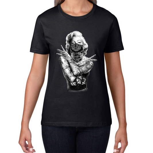 Marilyn Monroe Art Tattoo Gangster T Shirt