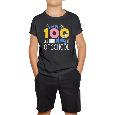 Happy 100th Day Of School Number Day Teacher Day World Book Day Maths Day Reading Lovers Kids Tee