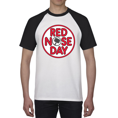 Marvel Avenger Thor Hammer Red Nose Day Baseball T Shirt. 50% Goes To Charity