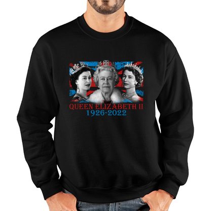 Queen Elizabeth II Union Jack British Uk Flag Royal Highness Queen Pass Away Unisex Sweatshirt