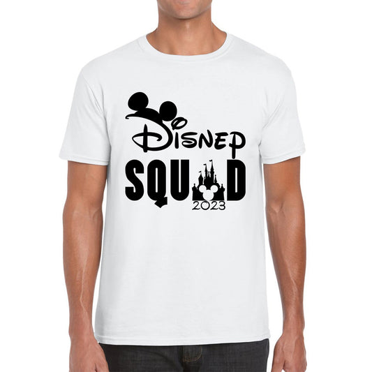 Disney Squad 2023 Mickey Mouse Disney Castle Magical Kingdom Cartoon Festive Disneyland Vacation Trip Mens Tee Top