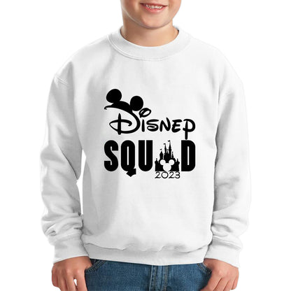 Disney Squad 2023 Mickey Mouse Minnie Mouse Disney Castle Magical Kingdom Cartoon Festive Disneyland Vacation Trip Kids Jumper