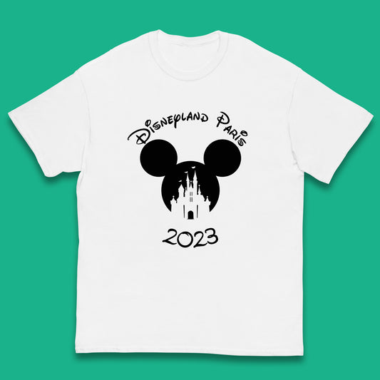 Disney Land Paris 2023 Mickey Mouse Minnie Mouse Cartoon Magical Kingdom Disney Castle Disneyland Vacation Trip Kids T Shirt