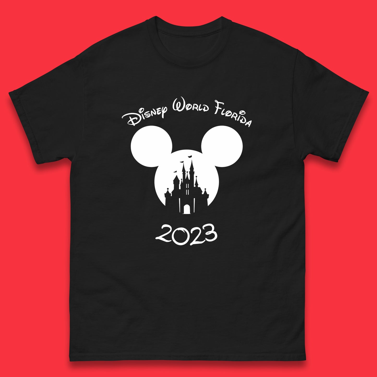 Disney World Florida 2023 Mickey Mouse Minnie Mouse Cartoon Magical Kingdom Disney Castle Disneyland Vacation Trip Mens Tee Top