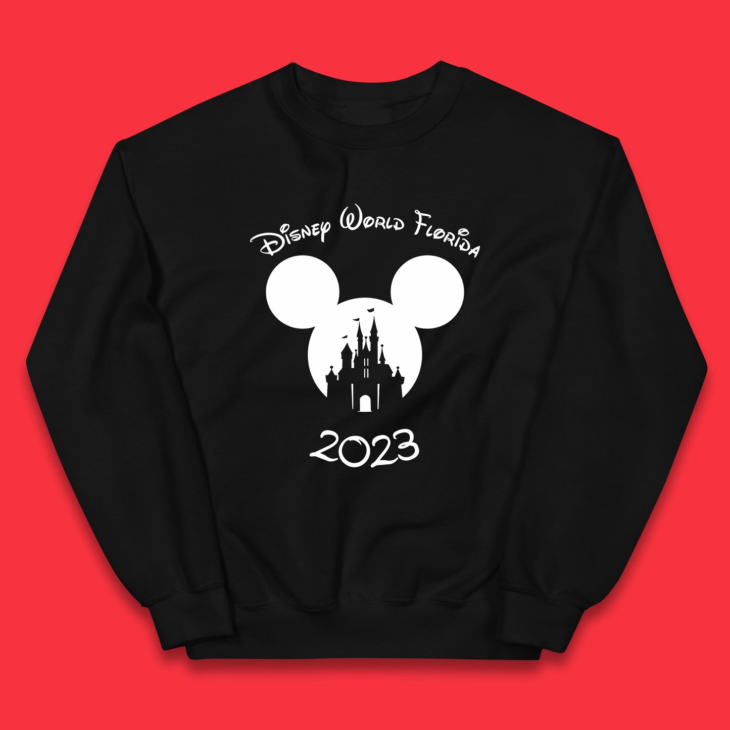 Disney World Florida 2023 Mickey Mouse Minnie Mouse Cartoon Magical Kingdom Disney Castle Disneyland Vacation Trip Kids Jumper