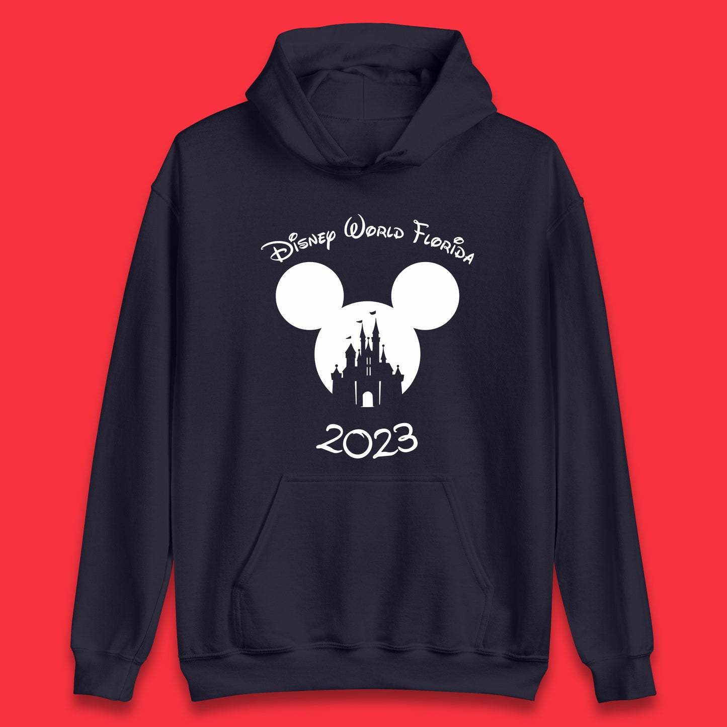 Disney World Florida 2023 Mickey Mouse Minnie Mouse Cartoon Magical Kingdom Disney Castle Disneyland Vacation Trip Unisex Hoodie