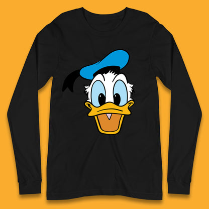 Donald Duck And Daisy Duck Face Cartoon Characters Disneyland Vacation Trip Disney World Long Sleeve T Shirt