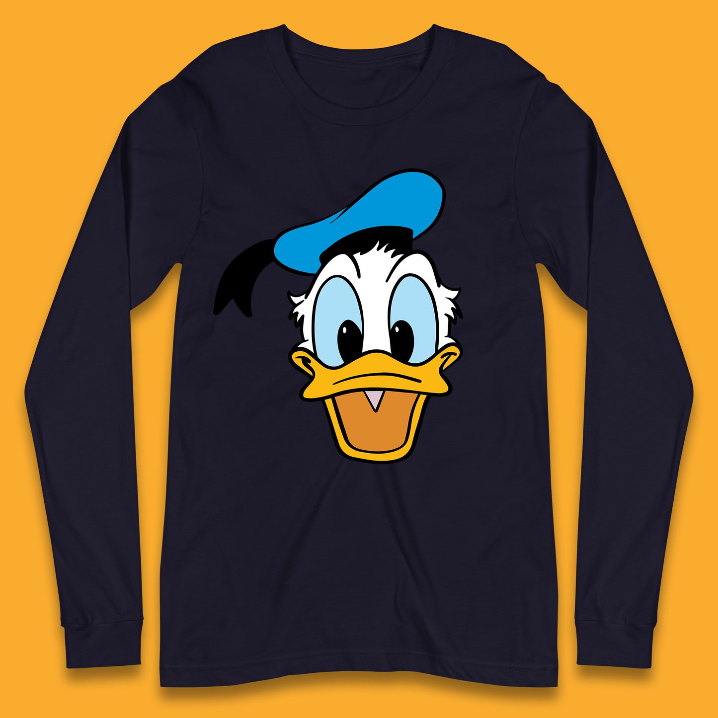 Donald Duck And Daisy Duck Face Cartoon Characters Disneyland Vacation Trip Disney World Long Sleeve T Shirt