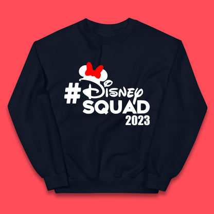 Disney Squad 2023 Mickey Mouse Minnie Mouse Cartoon Festive Disneyland Trip Vacations Kids Jumper