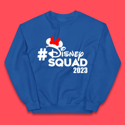 Disney Squad 2023 Mickey Mouse Minnie Mouse Cartoon Festive Disneyland Trip Vacations Kids Jumper