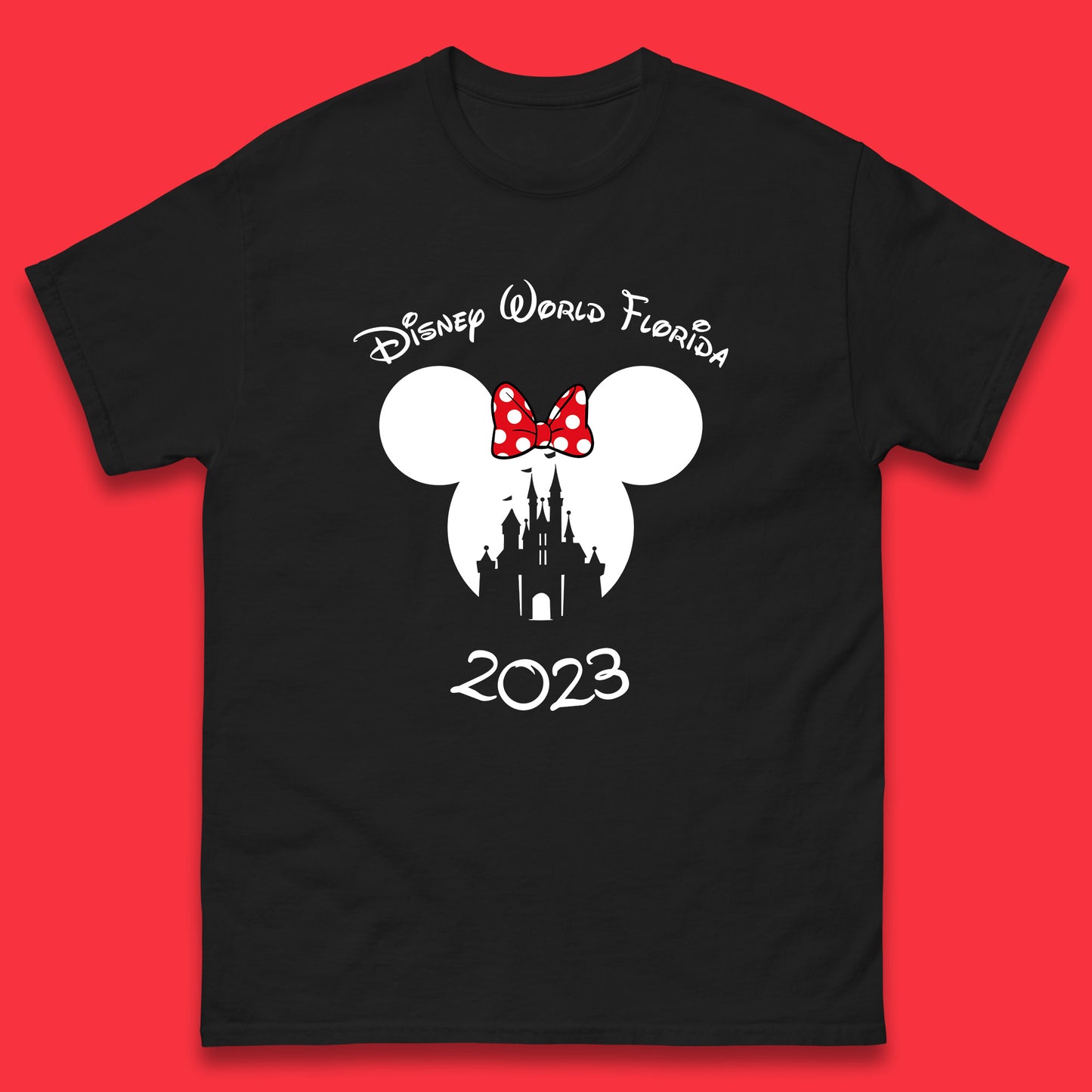 Disney World Florida 2023 Mickey Mouse Minnie Mouse Cartoon Magical Kingdom Disney Castle Disneyland Vacation Trip Mens Tee Top