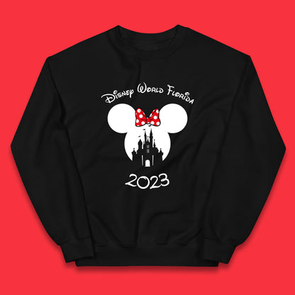 Disney World Florida 2023 Mickey Mouse Minnie Mouse Cartoon Magical Kingdom Disney Castle Disneyland Vacation Trip Kids Jumper